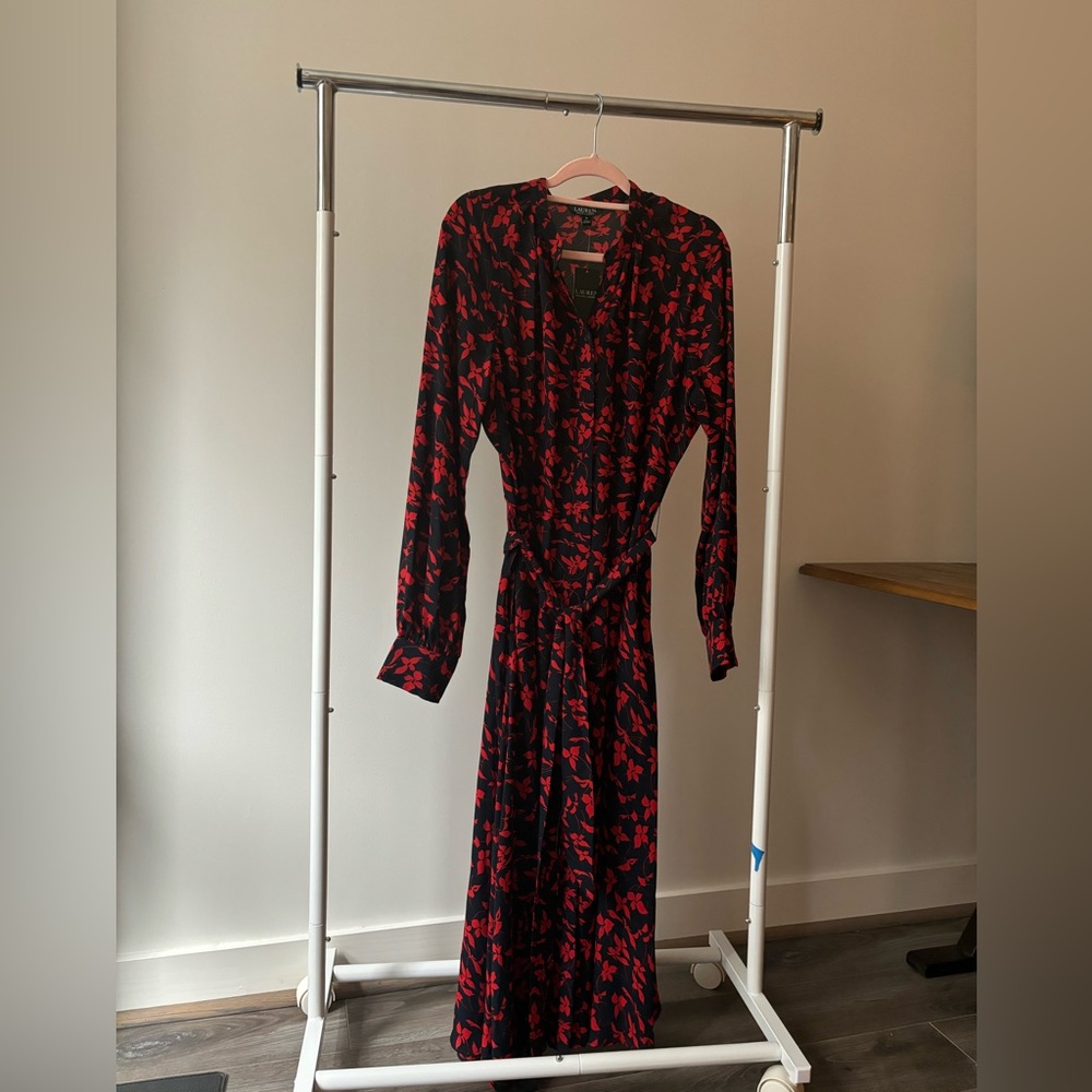 Ralph Lauren - Red and Navy dress - Size 14